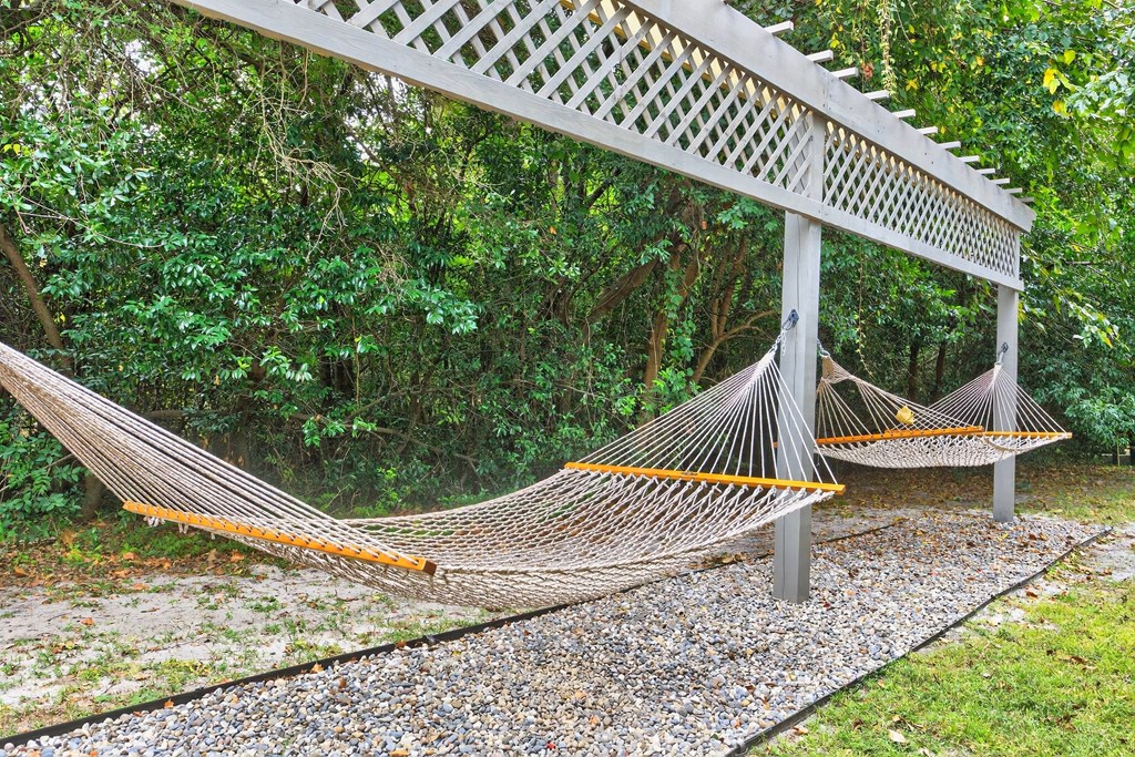 Two hammocks at Lofts of Wilmington, Wilmington, North Carolina