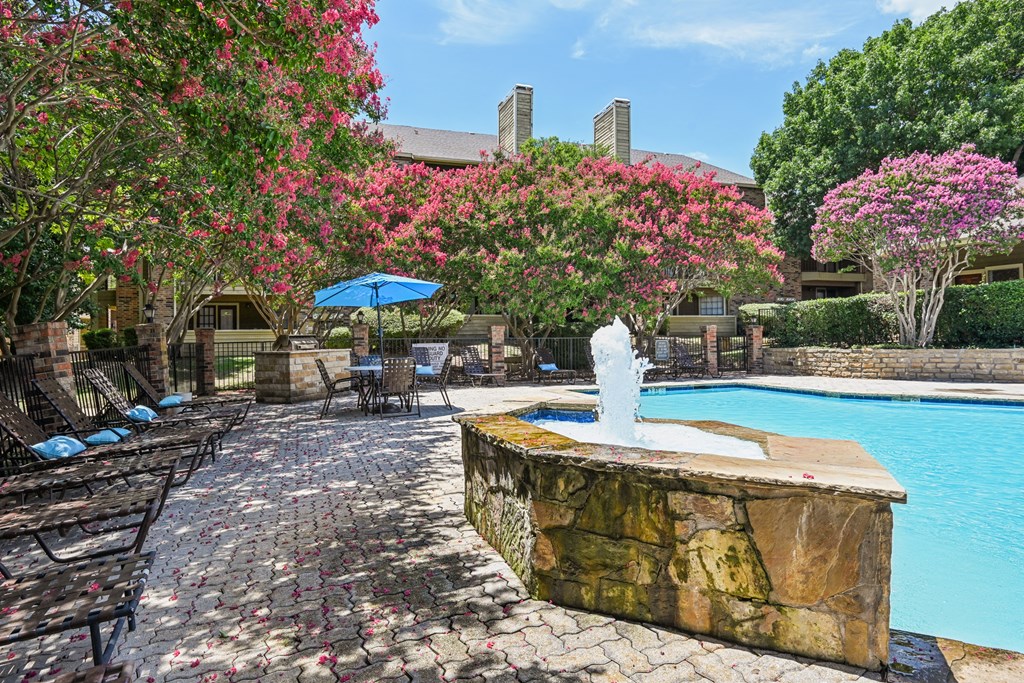 A pool area at The Glen, Lewisville, TX, 75067