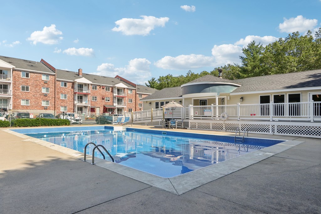 A swimming pool at Heritage at the River, Manchester, NH