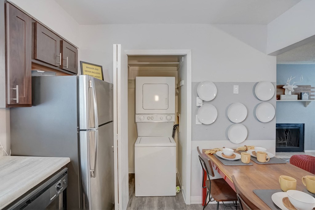 Kitchen with a  washer and dryer at Governor's Park, Fort Collins, 80525