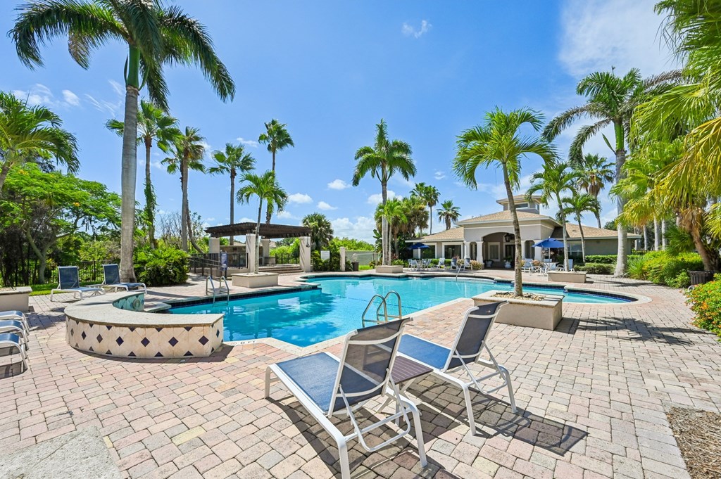 Pool With Lounge Chairs at Heritage Bay, Jensen Beach, FL, 34957