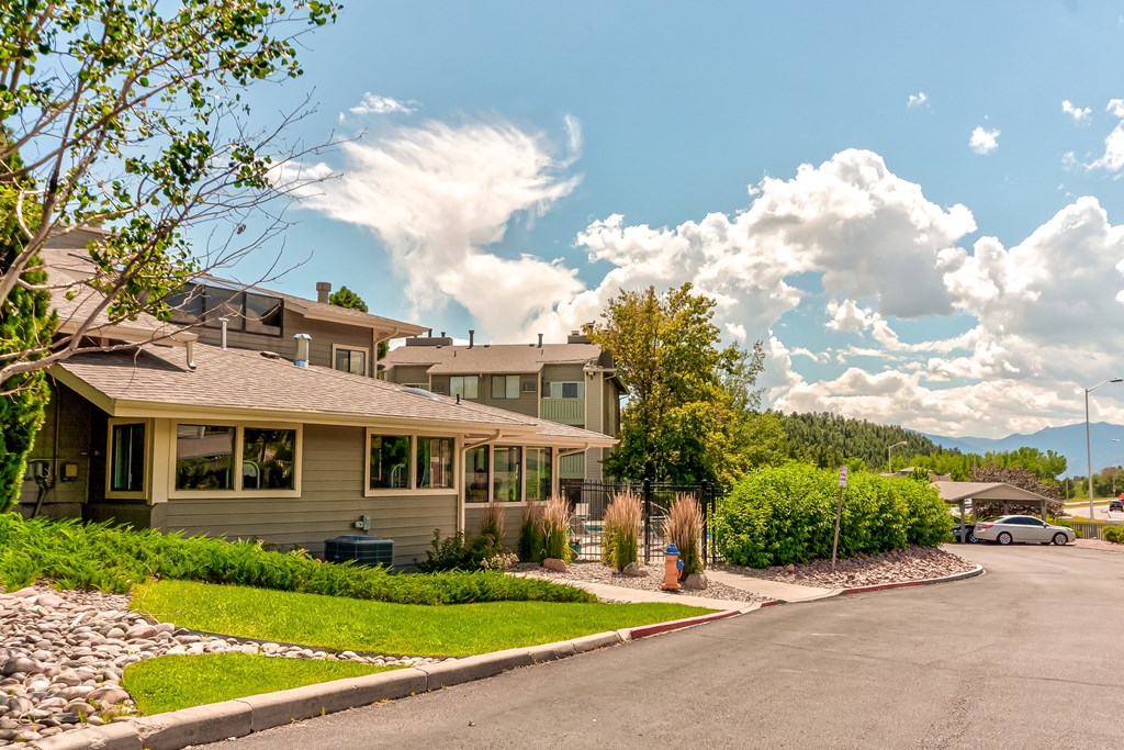 Leasing office street in front of it  at Union Heights Apartments, Colorado Springs, CO