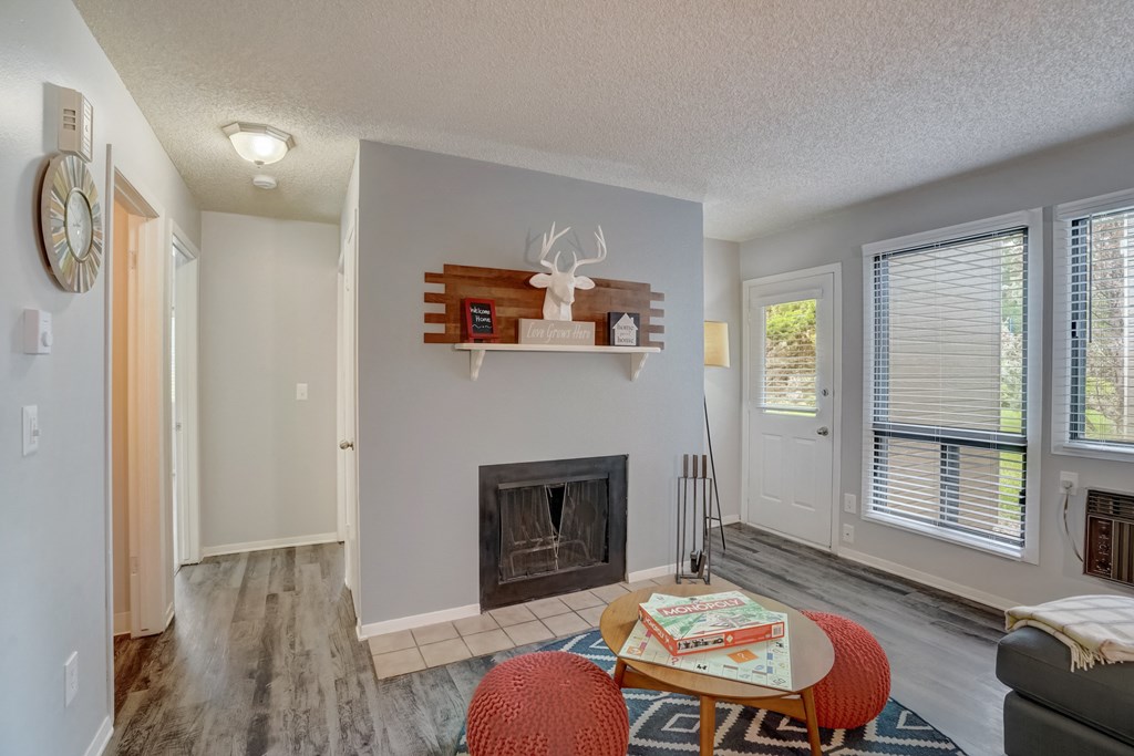 Living Room With Fireplace at Governor's Park, Fort Collins, CO, 80525