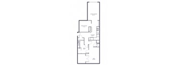 A10D 1 Bed 1 Bath with Den Floor Plan Layout at Riverwalk Apartments, Lawrence, MA