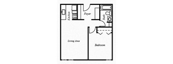 1 Bed 1 Bath Floor Plan at The Montecito, Colorado Springs, CO, 80916