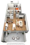 1 Bedroom 1 Bath Floor Plan 1 Bedroom 1 Bath Floor Plan at Del Coronado, Mesa, 85202