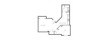 A3 1 Bed 1 Bath Floor Plan Layout at Riverwalk Apartments, Lawrence, MA