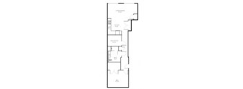 A9D 1 Bed 1 Bath with Den Floor Plan Layout at Riverwalk Apartments, Lawrence