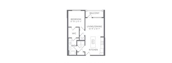 The Anchorage 1 Bed 1 Bath Floor Plan at AxisOne, Stuart, Florida