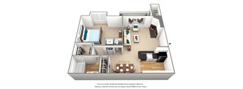 1 bedroom 1 bathroom floor plan at Montclair Apartments, Silver Spring, MD, 20904