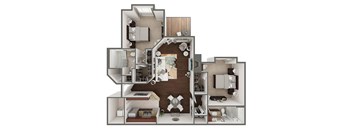 Westminister I 2 Bed 2 Bath Floor Plan at Wynfield Trace, Georgia, 30092