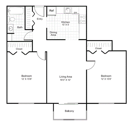2x1 - 954 sq. ft. - B7