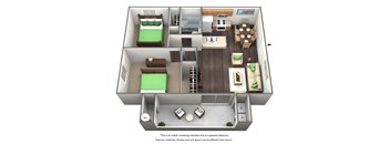 Two Bed One Bath Floor Plan at Murietta at ASU, 85281