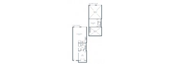 B2 2 Bed 1.5 Bath Floor Plan Layout at Riverwalk Apartments, 01843
