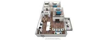 2 Bed 1.5 Bath Floor Plan at Heritage at Waters Landing, Germantown, 20874