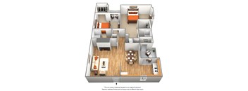 2 Bedroom 2 Bathroom Floor Plan at Del Coronado, Arizona