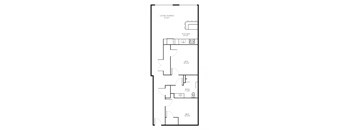 B7 2 Bed 1 Bath Floor Plan Layout at Riverwalk Apartments, Lawrence