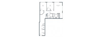 B8 2 Bed 1 Bath Floor Plan Layout at Riverwalk Apartments, Lawrence, MA