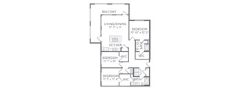 The Baluster 3 Bed 2 Bath Floor Plan at AxisOne, 34994