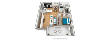 1 bedroom 1 bath floor plan at The Parkway at Hunters Creek, Orlando, 32837
