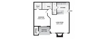A1 Floor Plan at The Pointe at Irving Park, Greensboro, 27408