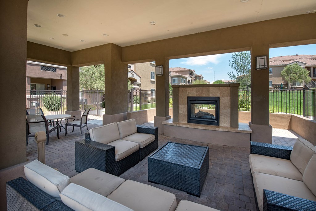Outdoor Lounge With Fireplace Outdoor Lounge With Fireplace at Broadstone Towne Center, New Mexico