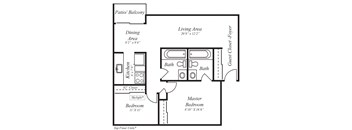 2 Bed 2 Bath Floor Plan at Broadmoor Springs, Colorado Springs, 80906