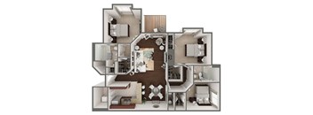 Chateau 3 Bed 2 Bath Floor Plan at Wynfield Trace, Georgia, 30092