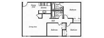 3 Bed 2 Bath Floor Plan at The Montecito, Colorado Springs, Colorado
