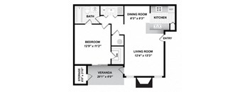 A2 Floor Plan at The Pointe at Irving Park, Greensboro, North Carolina