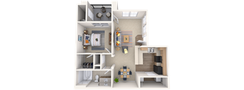 The Claro - 1x1 - 741 sq. ft. at Broadstone Towne Center, Albuquerque, NM