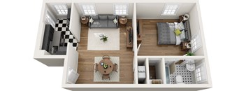 A10 - 1x1 610 sq. ft. at The Collection, Virginia, 23220