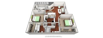 2 bedroom 2 bathroom floor plan B2 at The Glen at Highpoint, Dallas, TX