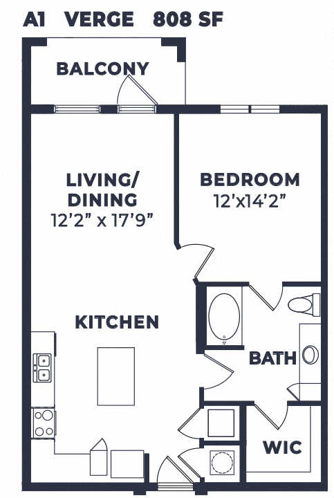 The Verge 1 Bed 1 Bath Floor Plan at Edge75, Naples, Florida