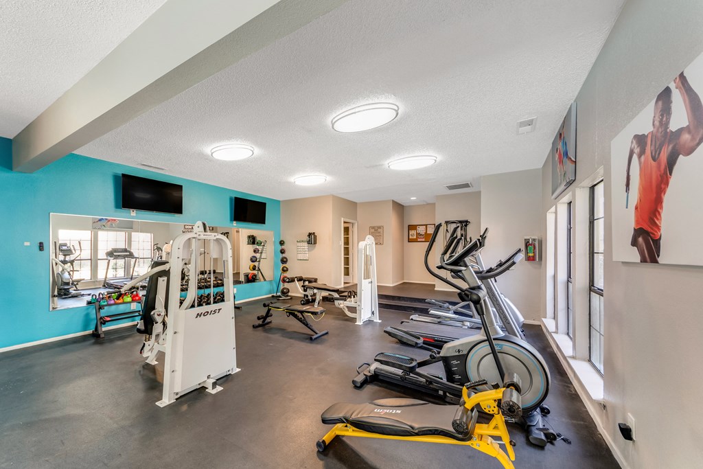 Fitness center at The Glen Apartments, Lewisville