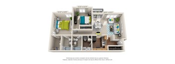 The Ashe - B1 - 2bedroom 2 bathroom - 966 sq. ft. at Heritage at the Peak, Asheville, 28804