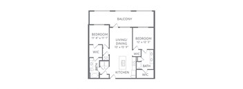 The Inlet 2 Bed 2 Bath Floor Plan at AxisOne, Stuart