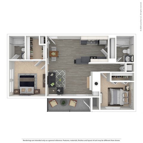 Laramie Floor Plan at Windmill Apartments, Colorado Springs