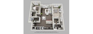 2 Bedroom 2 Bathroom Floor Plan