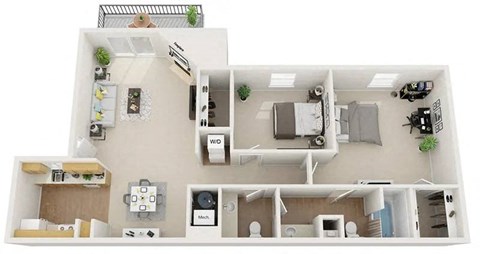 Manzano Floor Plan at Mountain Run Apartments, Albuquerque, NM