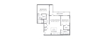 The Marina 2 Bed 2 Bath Floor Plan at AxisOne, Florida