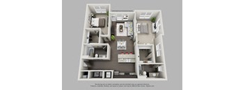 2 Bedroom 2 Bathroom Floor Plan
