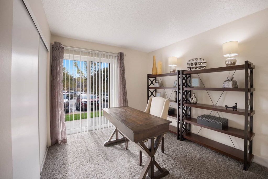 Bedroom at Woodland Hills Apartments, Colorado Springs, CO, 80918