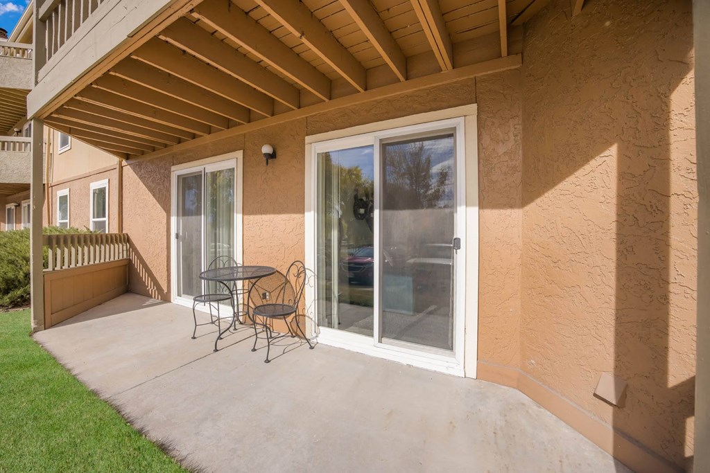 Patio at Woodland Hills Apartments, Colorado Springs, CO, 80918