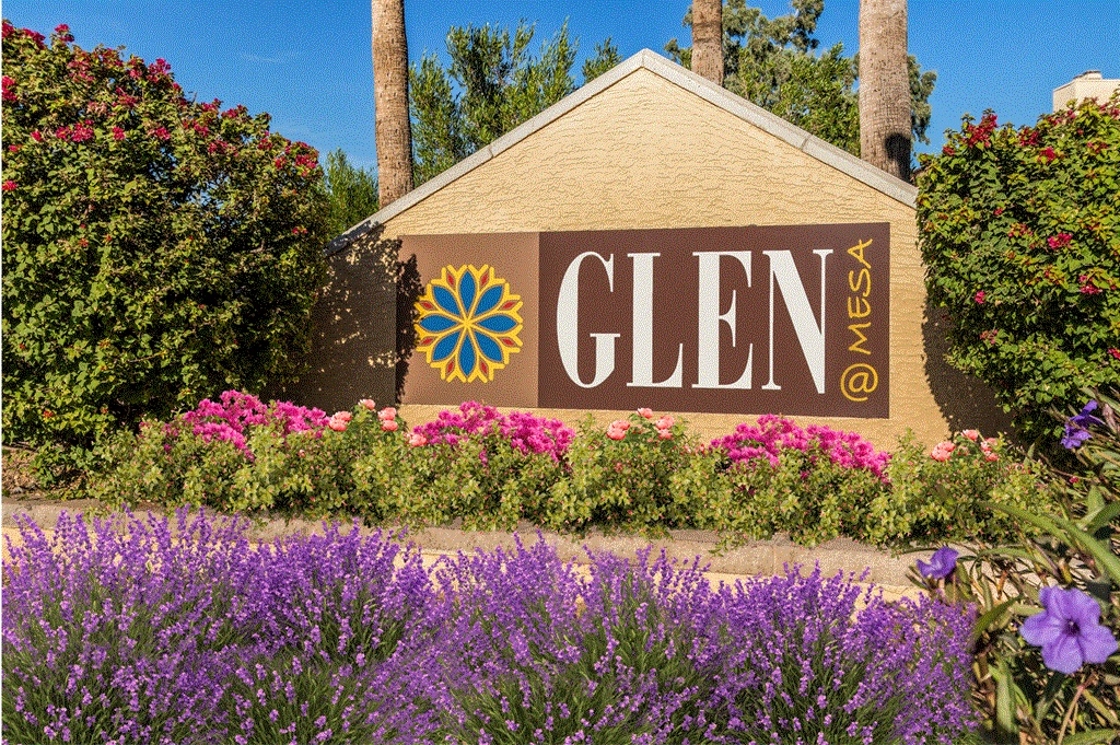 Property Entrance Sign at Glen at Mesa Apartments, Mesa, Arizona