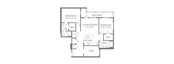 The Pearl 2 Bed 2 Bath Floor Plan at AxisOne, Florida 34994