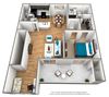 1 bedroom 1 bath floor plan A 1 bedroom 1 bath floor plan A at The Parkway at Hunters Creek, Orlando, Florida