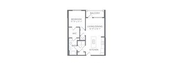 The Pier 1 Bed 1 Bath Floor Plan at AxisOne, Stuart, FL 34994