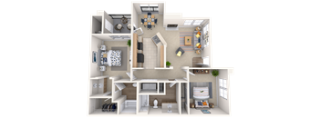 The Presidente - 2x2 - 1,070 sq. ft. at Broadstone Towne Center, New Mexico, 87106