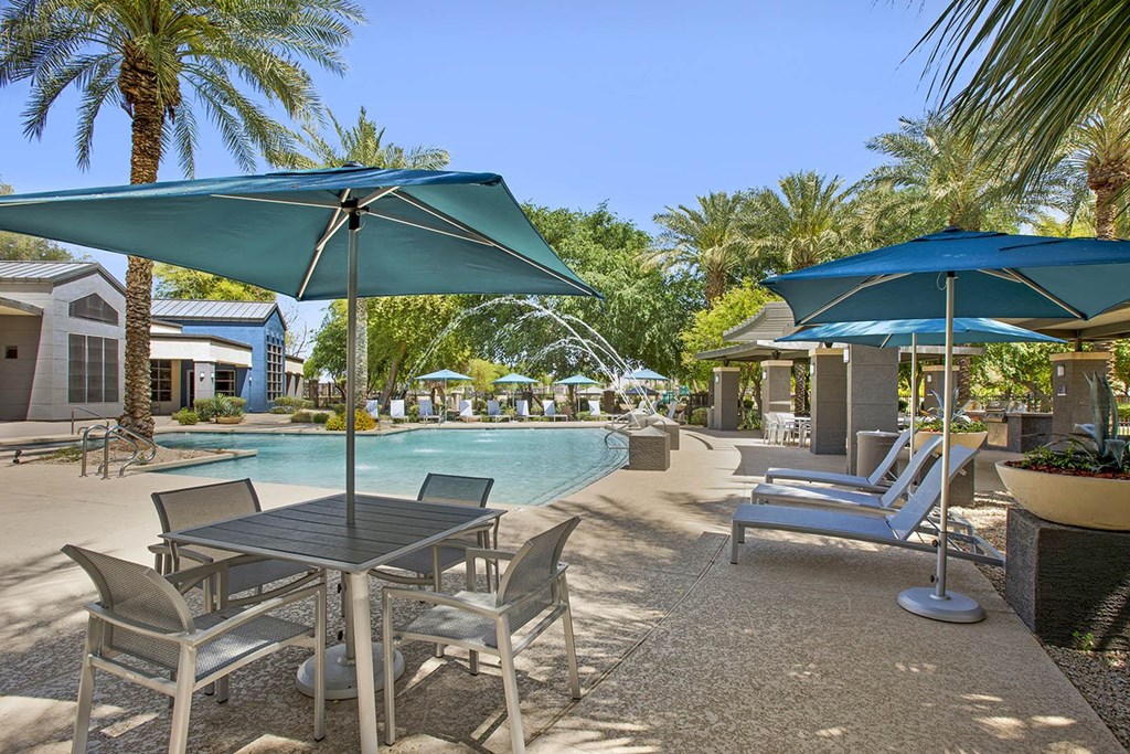 Poolside Dining Table at Sweetwater At Metro North, Phoenix, Arizona